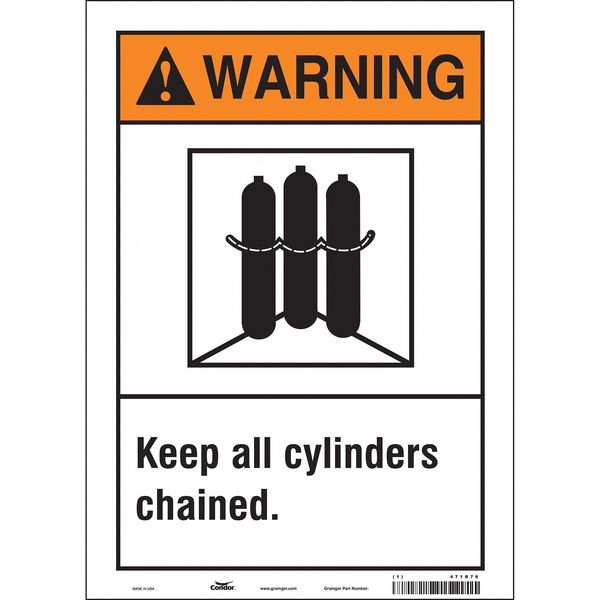 Safety Sign, 14 in Height, 10 in Width, Vinyl, Vertical Rectangle, English, 471R76