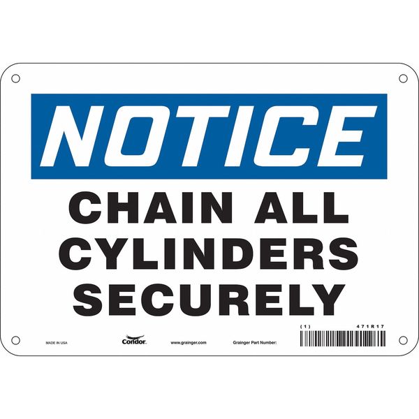 Safety Sign, 7 in Height, 10 in Width, Polyethylene, Vertical Rectangle, English, 471R17