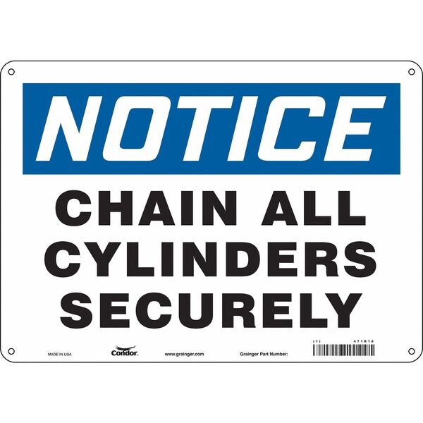 Safety Sign, 10 in Height, 14 in Width, Polyethylene, Horizontal Rectangle, English, 471R18
