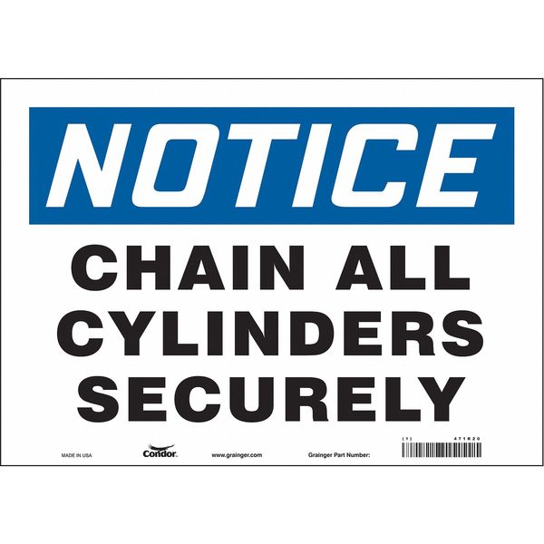 Safety Sign, 10 in Height, 14 in Width, Vinyl, Horizontal Rectangle, English, 471R20