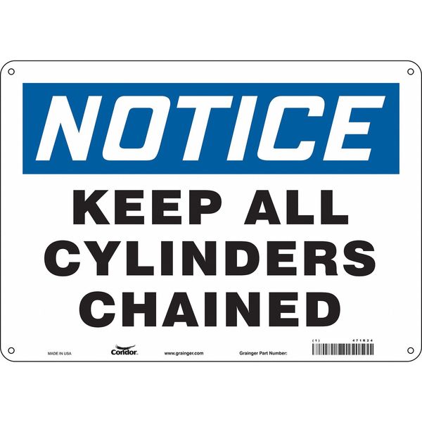 Safety Sign, 10 in Height, 14 in Width, Polyethylene, Horizontal Rectangle, English, 471R24