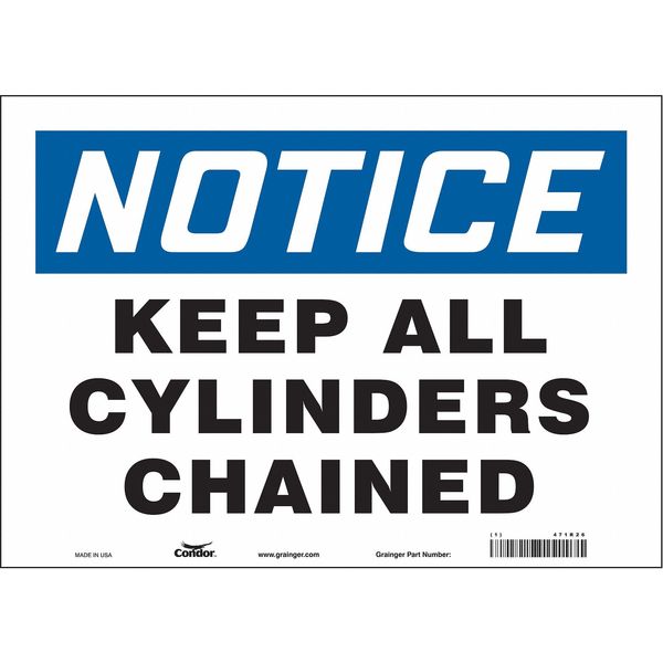 Safety Sign, 10 in Height, 14 in Width, Vinyl, Horizontal Rectangle, English, 471R26