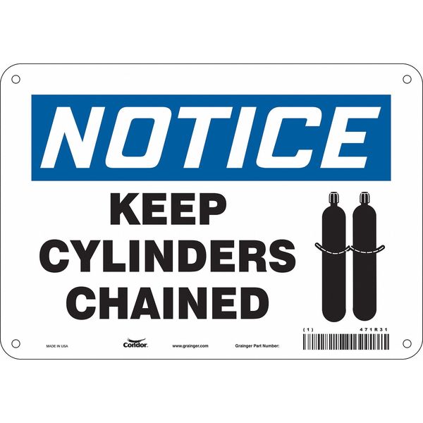 Safety Sign, 7 in Height, 10 in Width, Polyethylene, Vertical Rectangle, English, 471R31