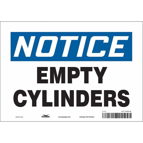 Safety Sign, 7 in Height, 10 in Width, Vinyl, Vertical Rectangle, English, 471R45