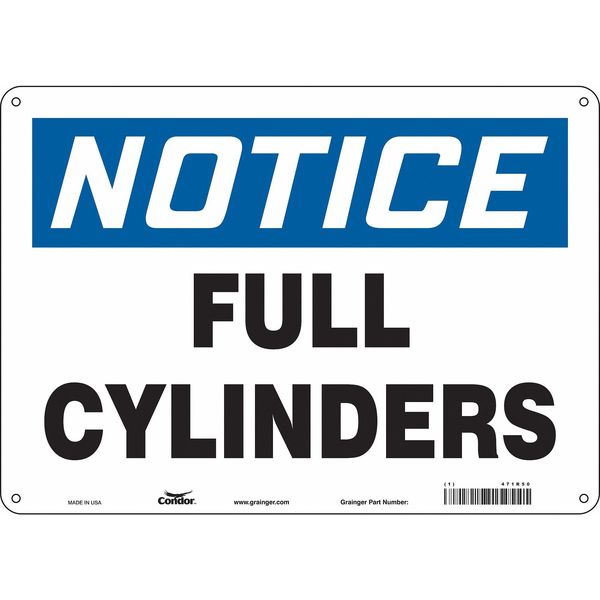 Safety Sign, 10 in Height, 14 in Width, Polyethylene, Horizontal Rectangle, English, 471R50