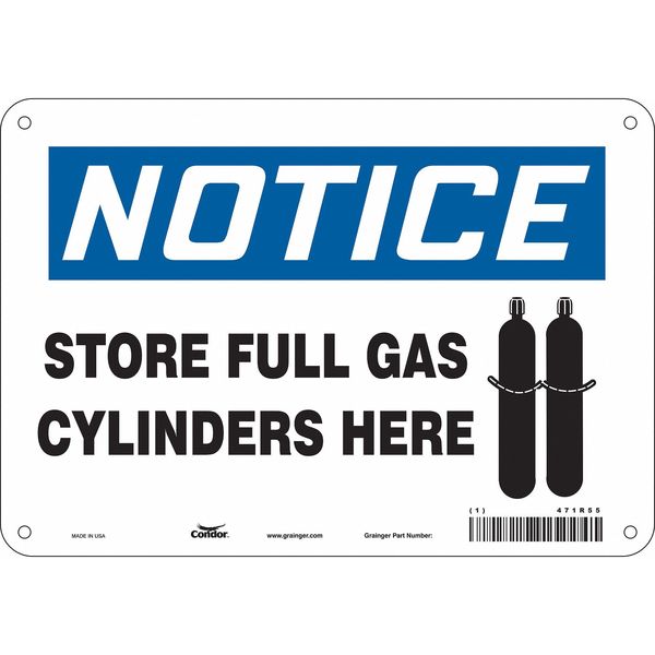Safety Sign, 7 in Height, 10 in Width, Polyethylene, Vertical Rectangle, English, 471R55