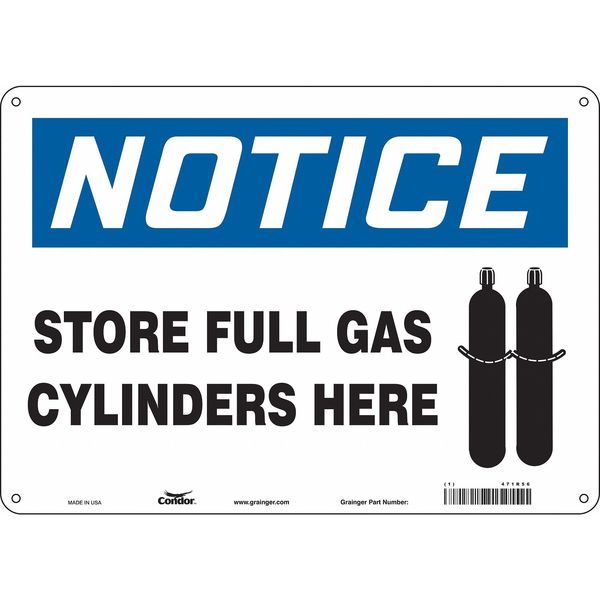 Safety Sign, 10 in Height, 14 in Width, Polyethylene, Horizontal Rectangle, English, 471R56