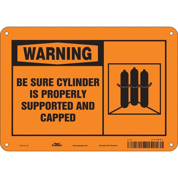 Safety Sign, 7 in Height, 10 in Width, Polyethylene, Vertical Rectangle, English, 471R61