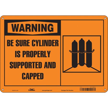 Safety Sign, 10 in Height, 14 in Width, Polyethylene, Horizontal Rectangle, English, 471R62