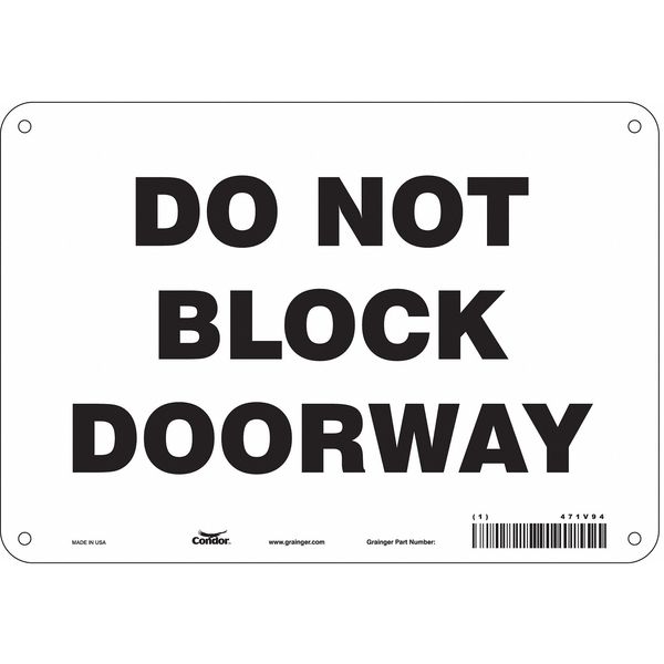 Safety Sign, 7 in Height, 10 in Width, Polyethylene, Vertical Rectangle, English, 471V94