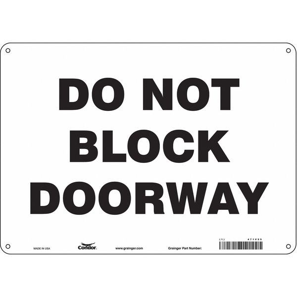 Safety Sign, 10 in Height, 14 in Width, Polyethylene, Horizontal Rectangle, English, 471V95