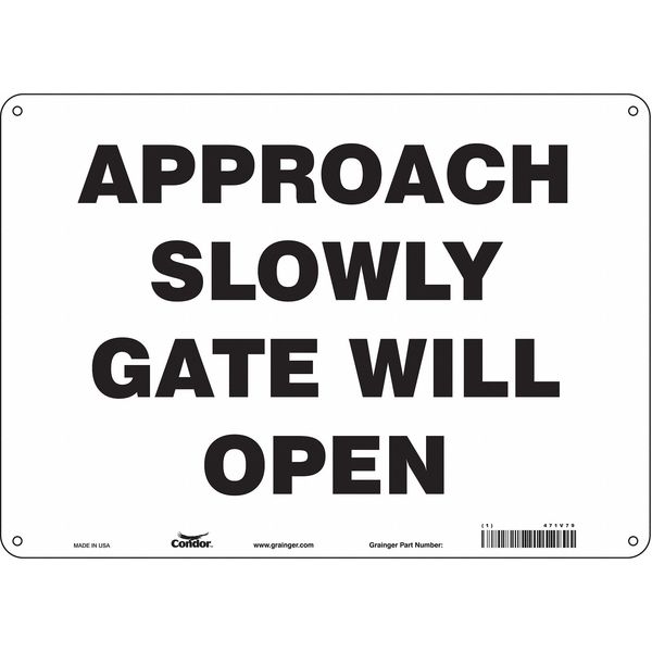 Safety Sign, 10 in Height, 14 in Width, Polyethylene, Horizontal Rectangle, English, 471V79
