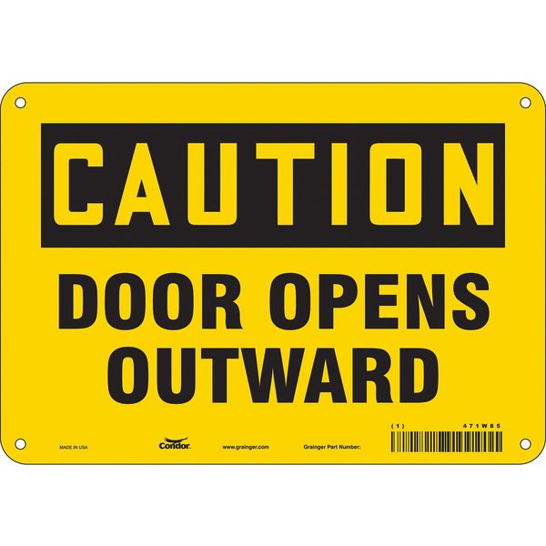 Safety Sign, 7 in Height, 10 in Width, Polyethylene, Vertical Rectangle, English, 471W85