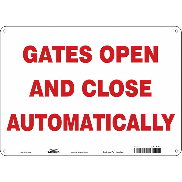 Safety Sign, 10 in Height, 14 in Width, Polyethylene, Horizontal Rectangle, English, 471W02