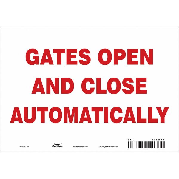 Safety Sign, 7 in Height, 10 in Width, Vinyl, Vertical Rectangle, English, 471W03