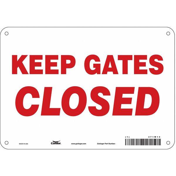 Safety Sign, 7 in Height, 10 in Width, Polyethylene, Vertical Rectangle, English, 471W14