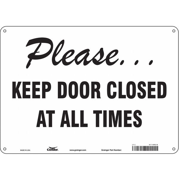 Safety Sign, 10 in Height, 14 in Width, Polyethylene, Horizontal Rectangle, English, 471W26