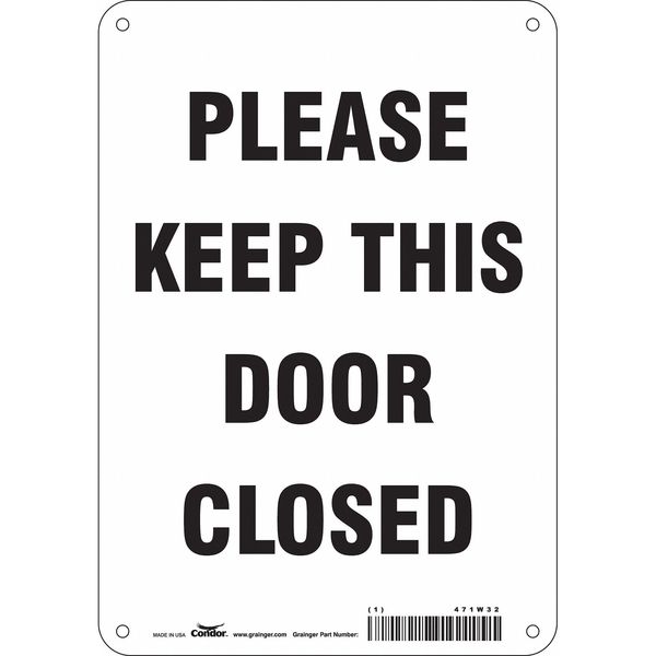 Safety Sign, 10 in Height, 7 in Width, Polyethylene, Horizontal Rectangle, English, 471W32