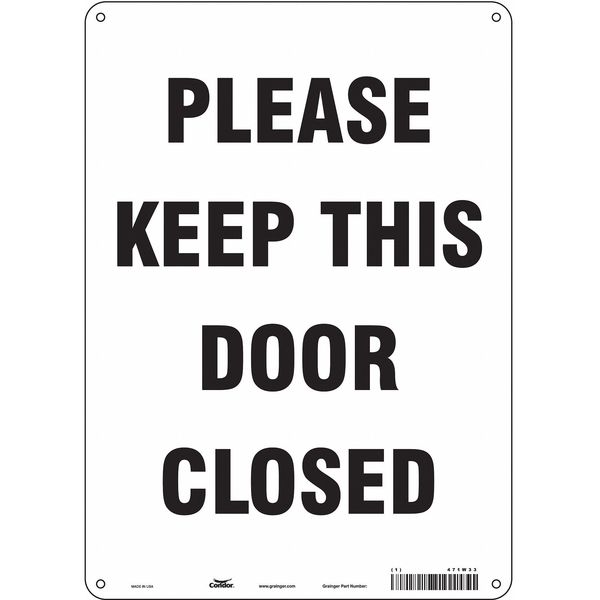 Safety Sign, 14 in Height, 10 in Width, Polyethylene, Vertical Rectangle, English, 471W33