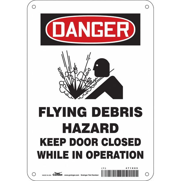 Safety Sign, 10 in Height, 7 in Width, Polyethylene, Horizontal Rectangle, English, 471X89