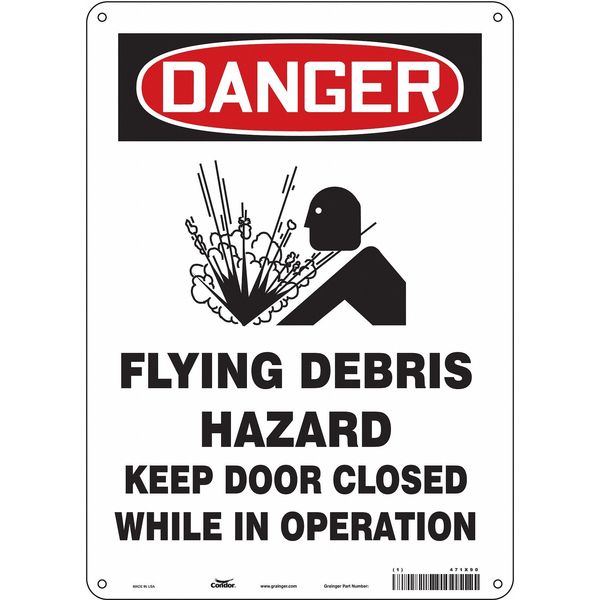 Safety Sign, 14 in Height, 10 in Width, Polyethylene, Vertical Rectangle, English, 471X90