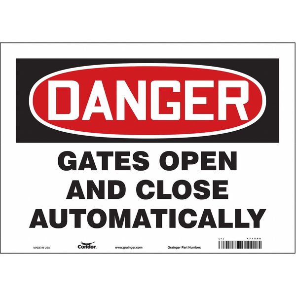 Safety Sign, 10 in Height, 14 in Width, Vinyl, Horizontal Rectangle, English, 471X98