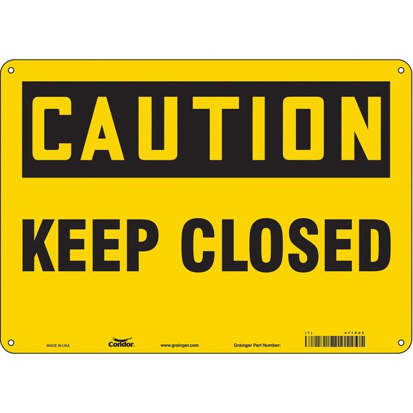 Safety Sign, 10 in Height, 14 in Width, Polyethylene, Horizontal Rectangle, English, 471X05