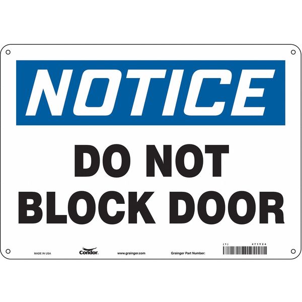 Safety Sign, 10 in Height, 14 in Width, Polyethylene, Horizontal Rectangle, English, 471Y24