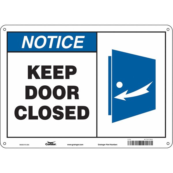 Safety Sign, 10 in Height, 14 in Width, Polyethylene, Horizontal Rectangle, English, 471Y36