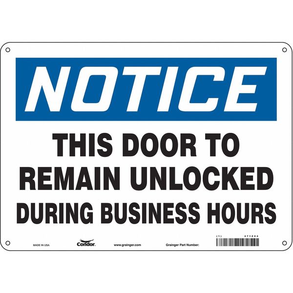 Safety Sign, 10 in Height, 14 in Width, Polyethylene, Horizontal Rectangle, English, 471Z04
