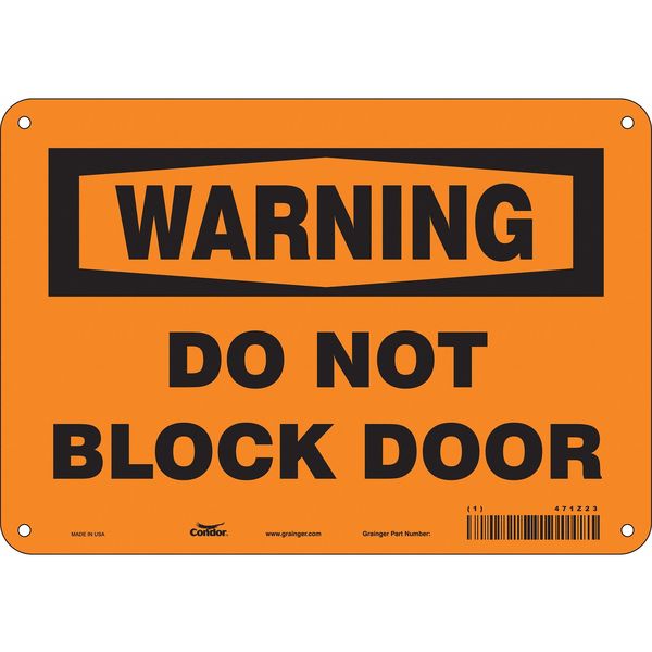 Safety Sign, 7 in Height, 10 in Width, Polyethylene, Vertical Rectangle, English, 471Z23