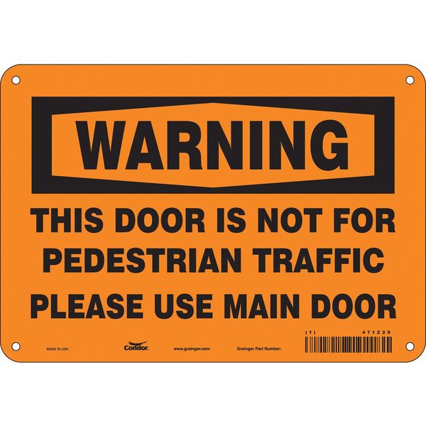 Safety Sign, 7 in Height, 10 in Width, Polyethylene, Vertical Rectangle, English, 471Z29