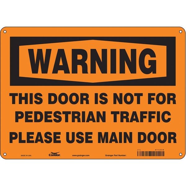Safety Sign, 10 in Height, 14 in Width, Polyethylene, Horizontal Rectangle, English, 471Z30