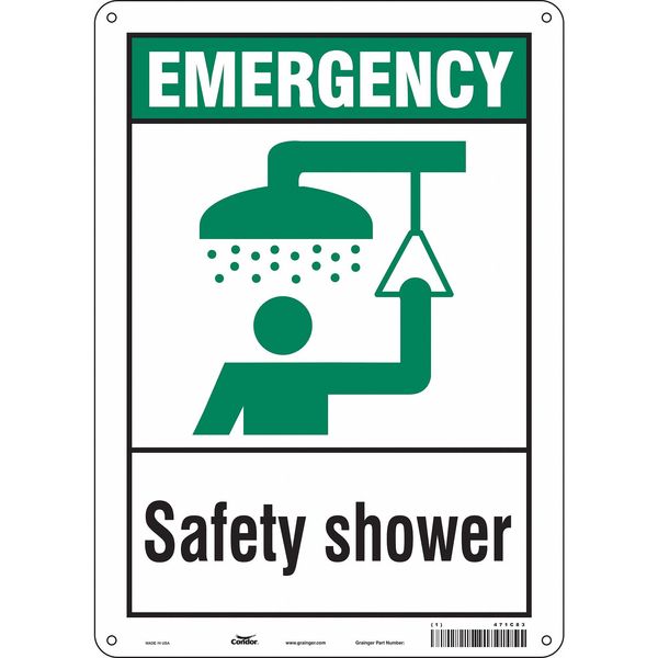 Safety Sign, 14 in Height, 10 in Width, Polyethylene, Vertical Rectangle, English, 471C83
