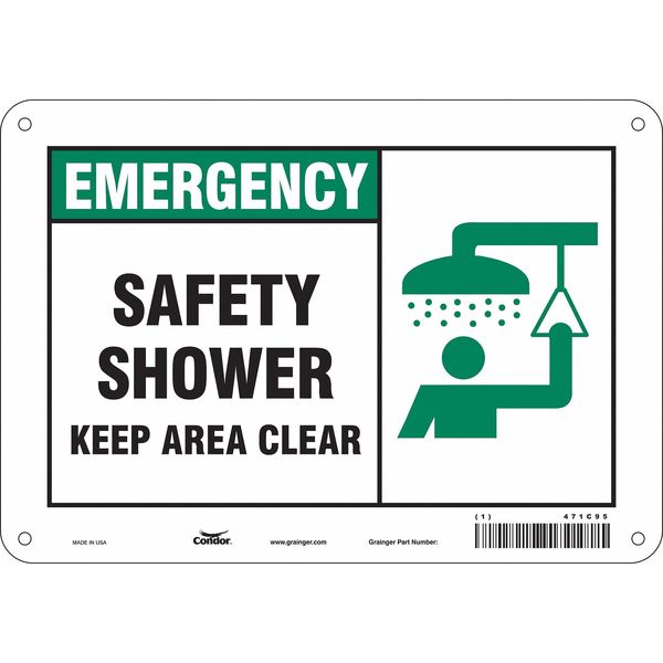 Safety Sign, 7 in Height, 10 in Width, Polyethylene, Vertical Rectangle, English, 471C95