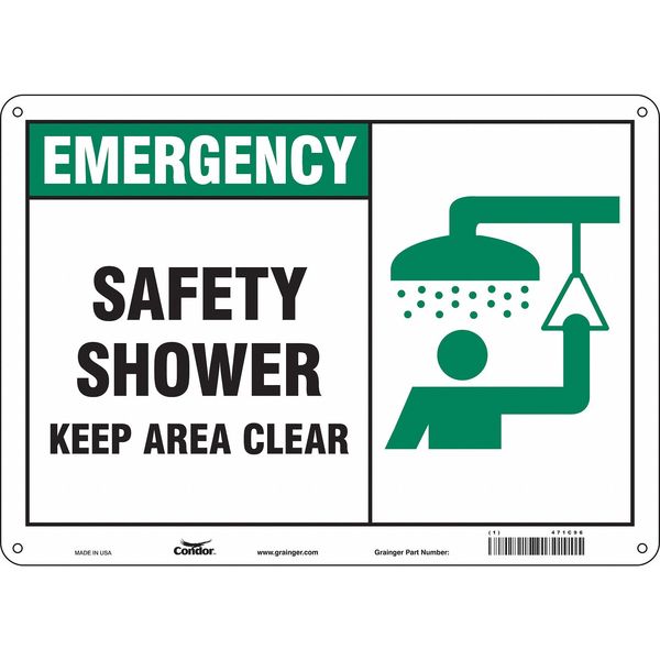 Safety Sign, 10 in Height, 14 in Width, Polyethylene, Horizontal Rectangle, English, 471C96