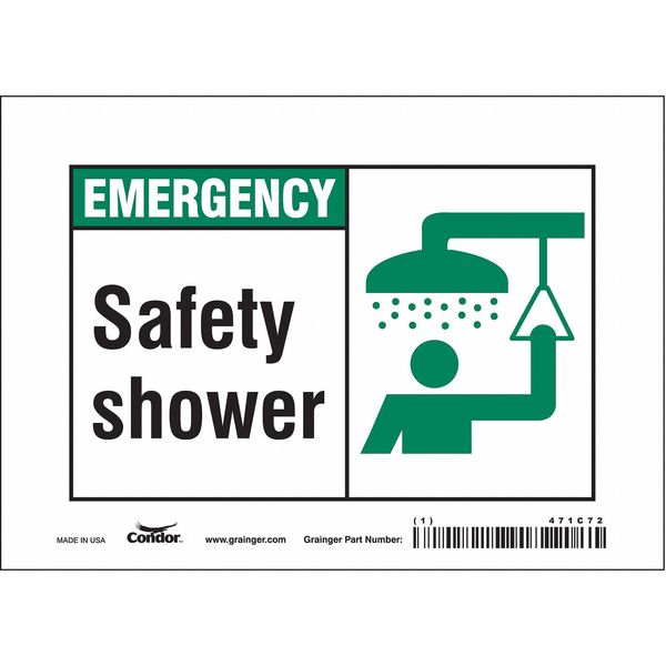 Safety Sign, 5 in Height, 7 in Width, Vinyl, Horizontal Rectangle, English, 471C72