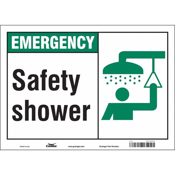 Safety Sign, 10 in Height, 14 in Width, Vinyl, Horizontal Rectangle, English, 471C74
