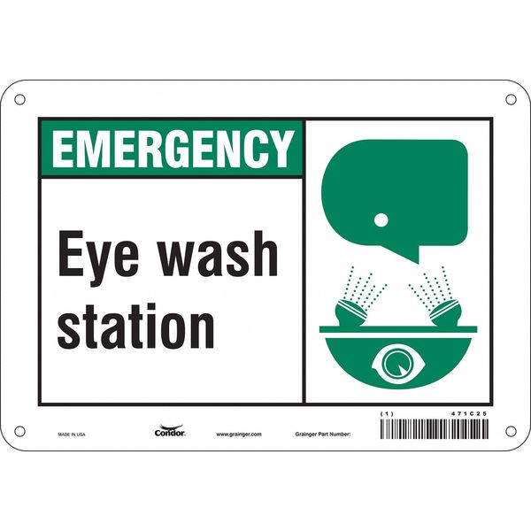 Safety Sign, 7 in Height, 10 in Width, Polyethylene, Vertical Rectangle, English, 471C25