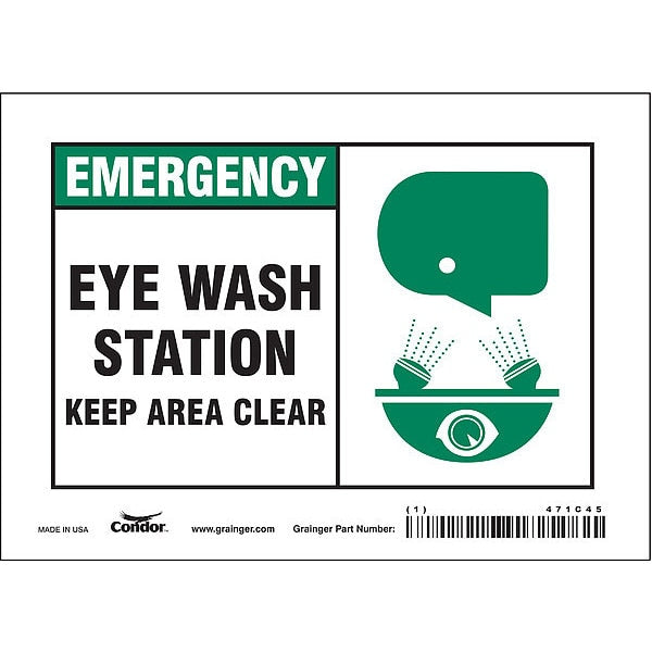 Safety Sign, 5 in Height, 7 in Width, Vinyl, Horizontal Rectangle, English, 471C45