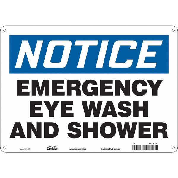 Safety Sign, 10 in Height, 14 in Width, Polyethylene, Horizontal Rectangle, English, 471A80