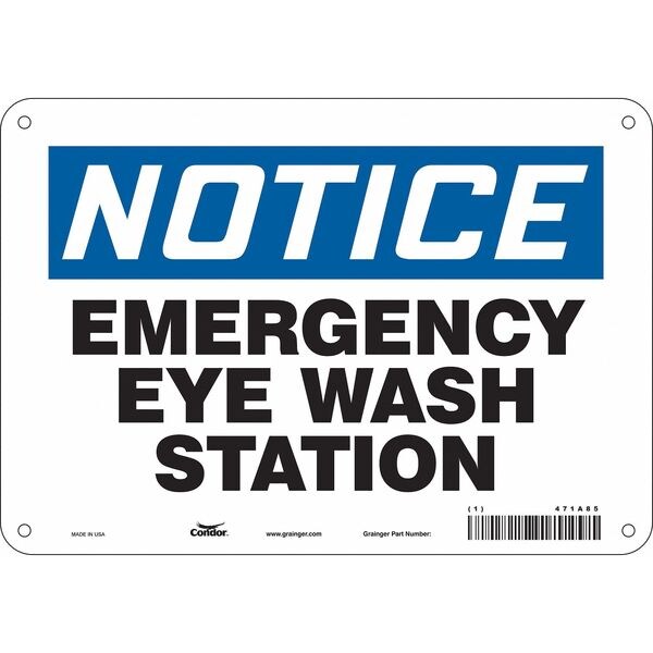 Safety Sign, 7 in Height, 10 in Width, Polyethylene, Vertical Rectangle, English, 471A85