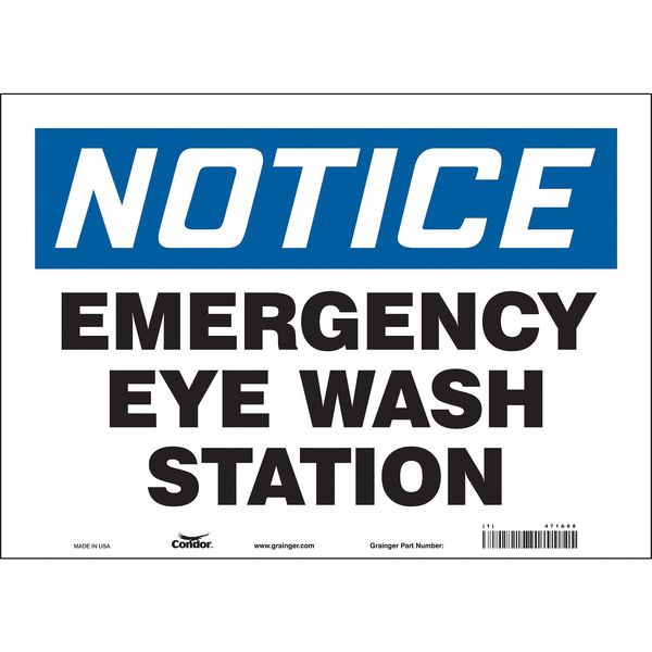 Safety Sign, 10 in Height, 14 in Width, Vinyl, Horizontal Rectangle, English, 471A88