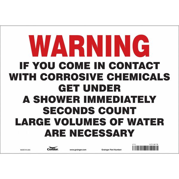 Safety Sign, 10 in Height, 14 in Width, Vinyl, Horizontal Rectangle, English, 471A70