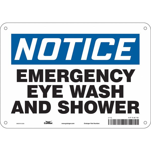 Safety Sign, 7 in Height, 10 in Width, Polyethylene, Vertical Rectangle, English, 471A79