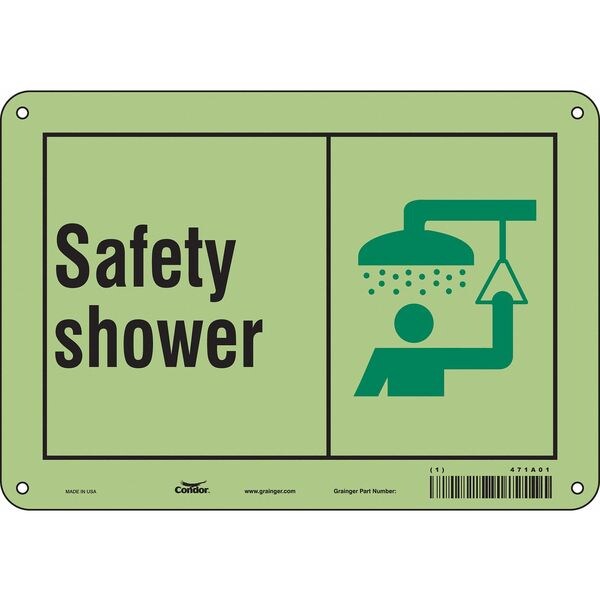 Safety Sign, 7 in Height, 10 in Width, Polyethylene, Vertical Rectangle, English, 471A01