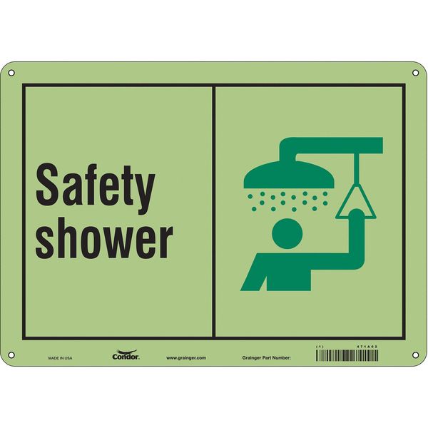 Safety Sign, 10 in Height, 14 in Width, Polyethylene, Horizontal Rectangle, English, 471A02