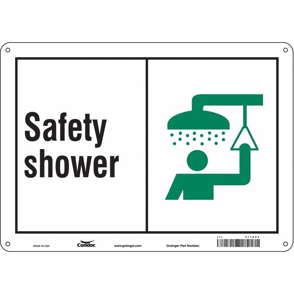 Safety Sign, 10 in Height, 14 in Width, Polyethylene, Horizontal Rectangle, English, 471A04