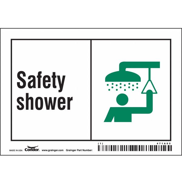 Safety Sign, 3 1/2 in Height, 5 in Width, Vinyl, Horizontal Rectangle, English, 471A05