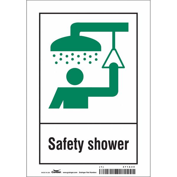 Safety Sign, 10 in Height, 7 in Width, Vinyl, Horizontal Rectangle, English, 471A20